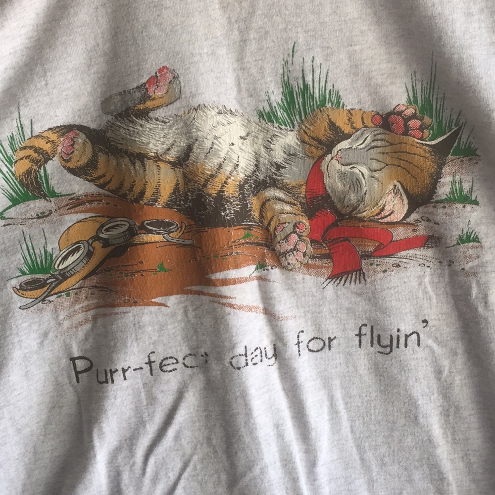 Wrinkled Vintage Cat Graphic Tee